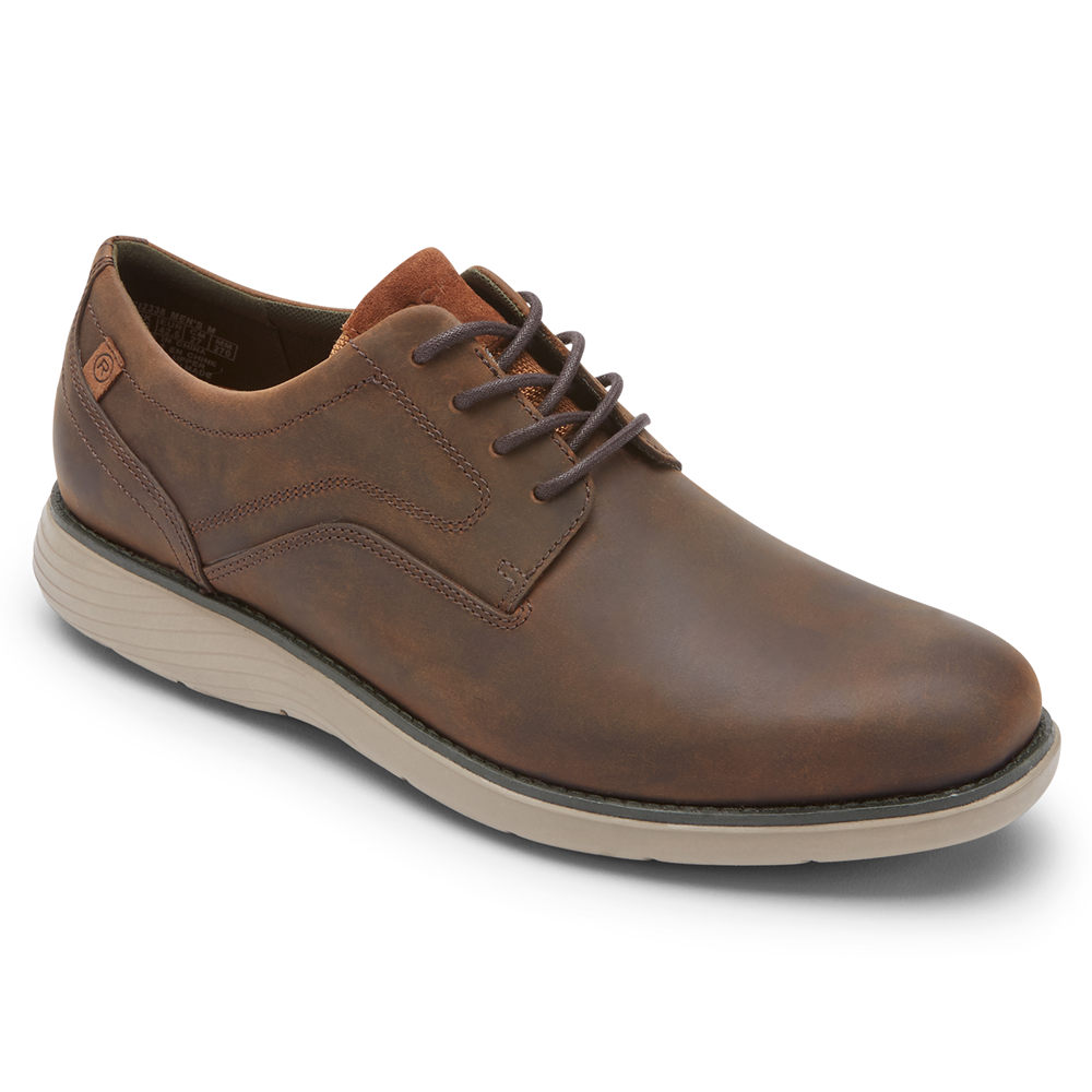 Rockport Mens Garett Plain Toe - Oxfords Brown - AKE501489